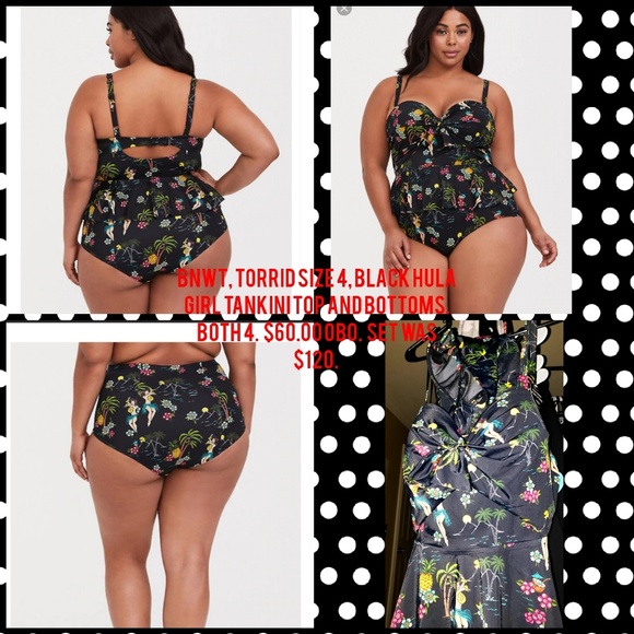 torrid Other - Torrid size 4, NWT black hula girl tankini set.